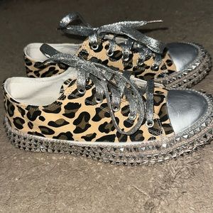 Leopard stud sneakers